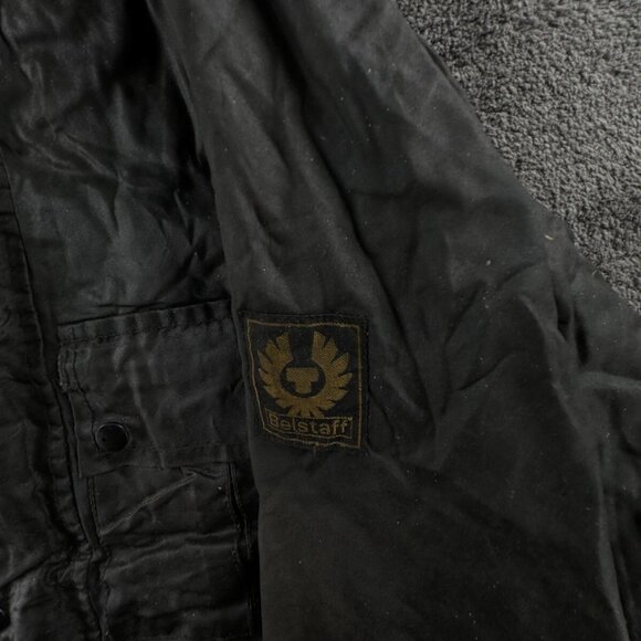 Belstaff Brigand Large Waxed Jacket Men Outdoors Snap Zip Up Italy Biker Adult - Picture 12 of 16